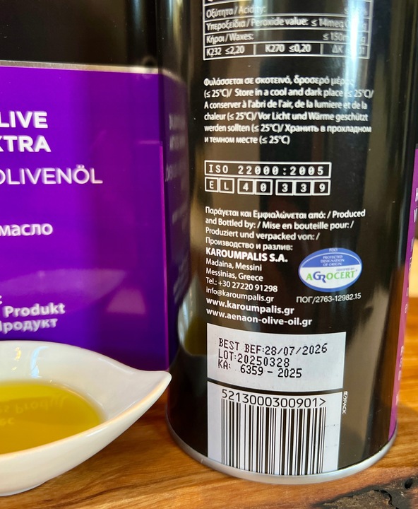 OLIWA Z OLIWEK EXTRA VIRGIN GRECKA KALAMATA P.D.O. 5l PUSZKA