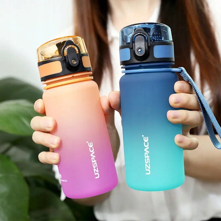 Bidon na wodę dla dziewczynki 350 ml różowo-turkusowy BPA Free