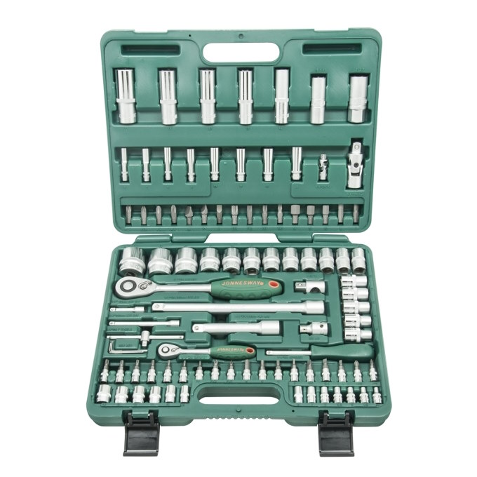 Zestaw kluczy nasadowych z grzechotką 1/2 i 1/4" 94 el Jonnesway S04H52494S