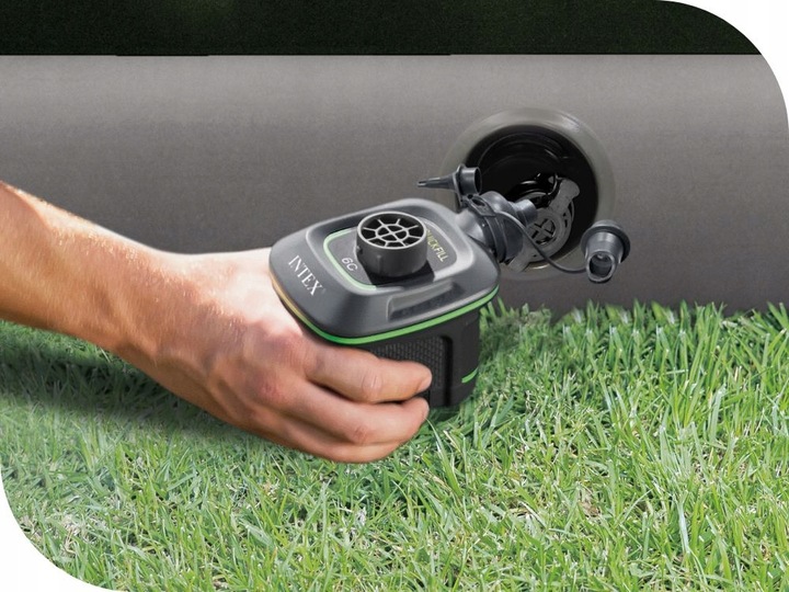 Materac Dmuchany Welurowy Łóżko z Pompką na Baterie Jednoosobowy Intex