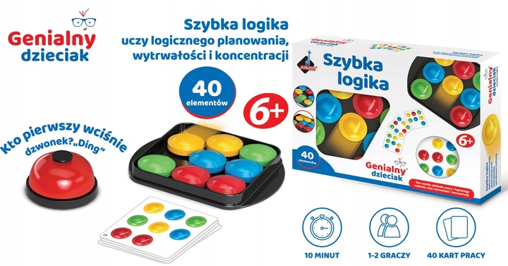 GENIALNY DZIECIAK SZYBKA LOGIKA gra logiczna dla dzieci +6 lat