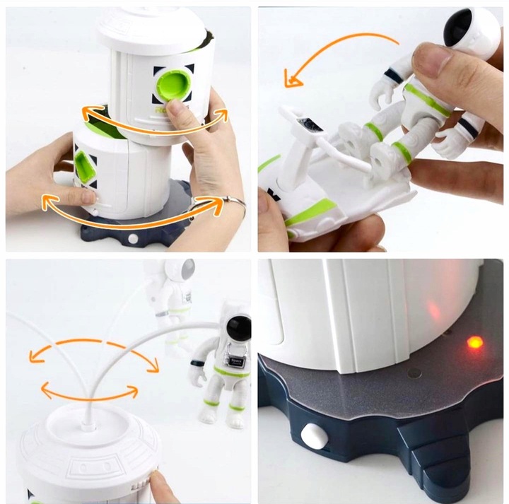 Zestaw Stacja Kosmiczna Wahadłowiec Łazik Figurki Astronautów dla dzieci 3+