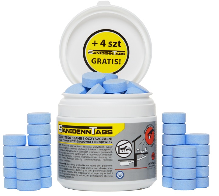 BAKTERIE TABLETKI DO SZAMBA PREPARAT SANIDENN TABS DO SZAMB I OCZYSZCZALNI