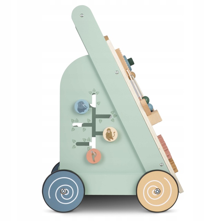 Drewniany chodzik dla dziecka pchacz sensoryczny jeździk do zabawy Nukido