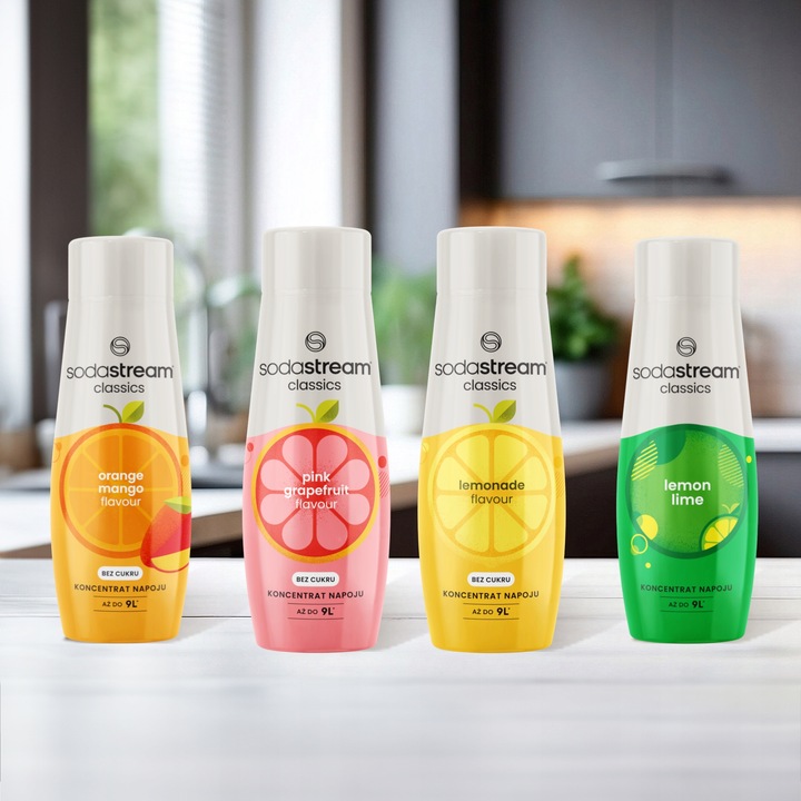 SYROP KONCENTRAT DO SATURATORA SODASTREAM SOK ZESTAW MIX SMAKÓW 4x 440ML