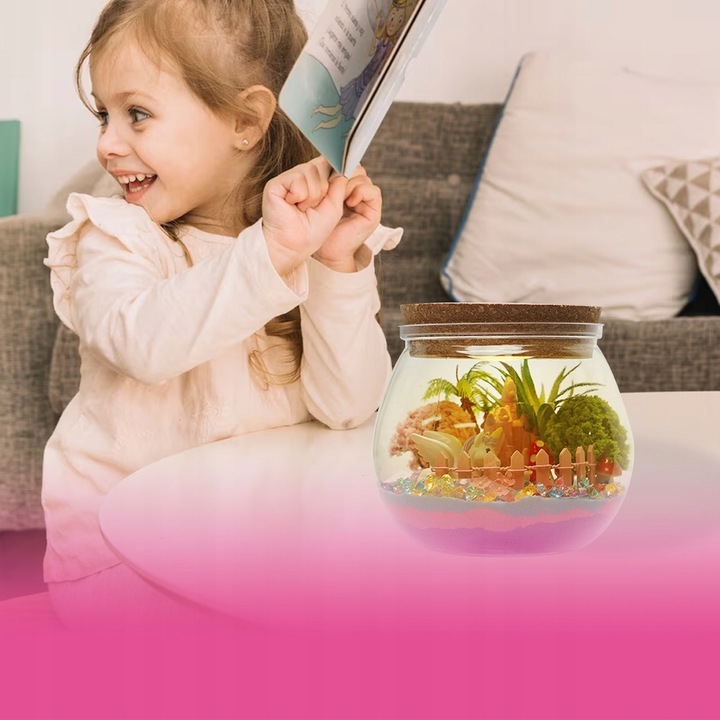 ZESTAW DO TWORZENIA KRYSZTAŁ TERRARIUM DIY DLA DZIECKI Z DIODĄ LED I PILOT