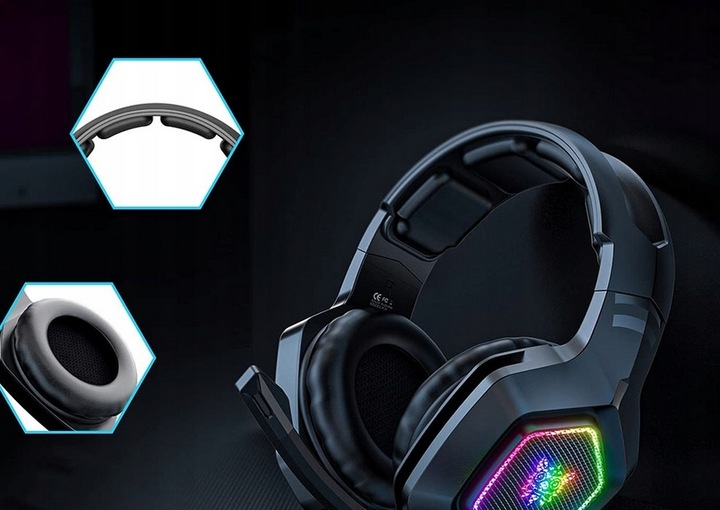 ONIKUMA K10 SŁUCHAWKI GAMINGOWE NAUSZNE PRZEWODOWE Z MIKROFONEM LED RGB