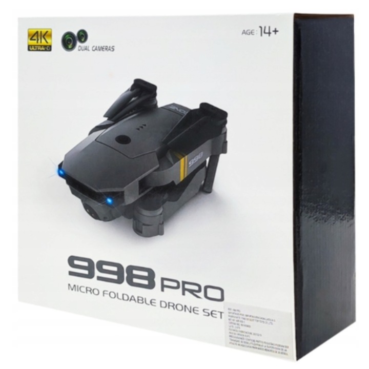 DRON 998 PRO Dual KAMERA 4K WIFI DLA POCZĄTKUJĄCYCH
