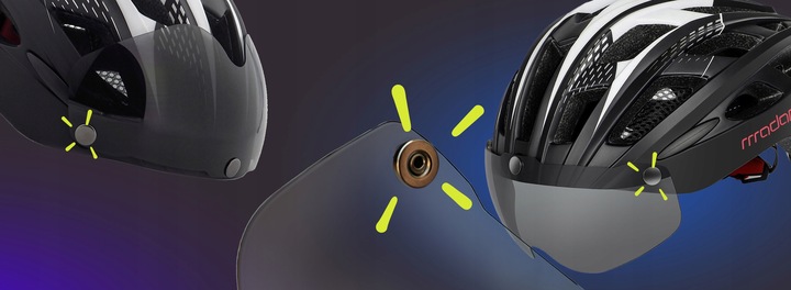 Kask rowerowy z szybą HT19 - madani