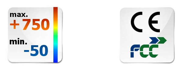 PIROMETR TERMOMETR LASEROWY BEZDOTYKOWY NA PODCZERWIEŃ EMISYJNOŚĆ -50 +750