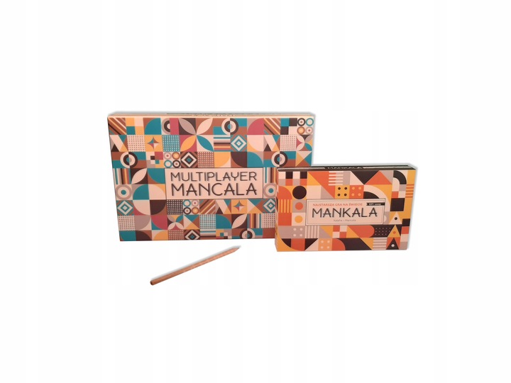 MANKALA UNIWERSALNA - DLA 2-3-4 GRACZY - DREWNIANA