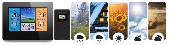BEZPRZEWODOWA STACJA POGODY POGODOWA HIGROMETR