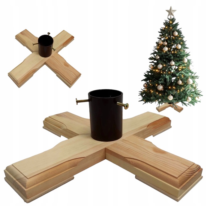 STOJAK CHOINKOWY PODSTAWKA POD CHOINKĘ STABILNY DREWNIANY SKŁADANY