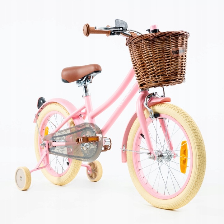 Bezpieczny Różowy rowerek dziecięcy 16" dla dziewczynki 4 5 lat na prezent