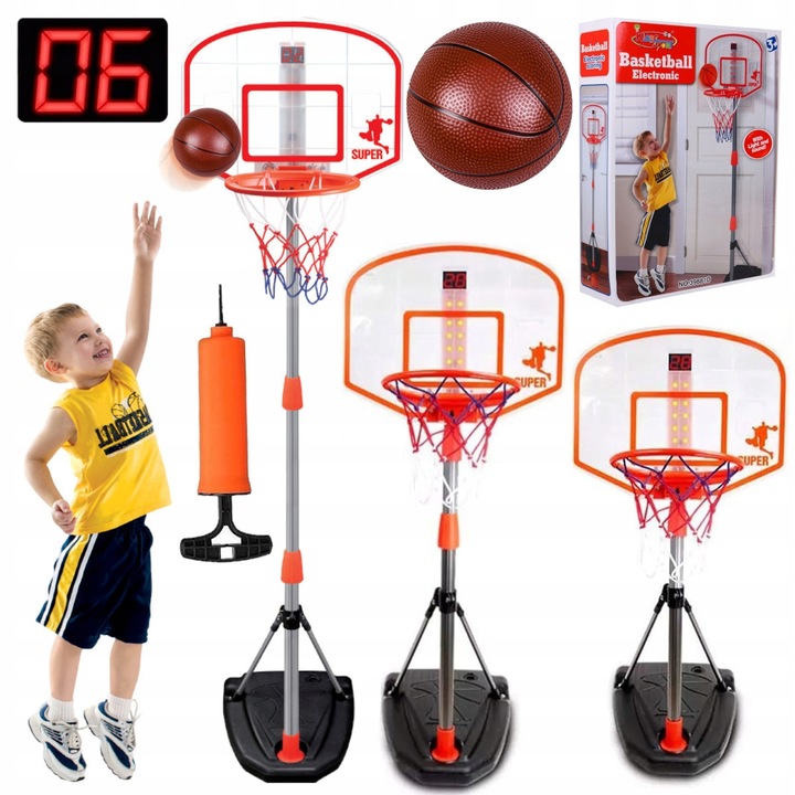 ZESTAW DO GRY W KOSZYKÓWKĘ w domu DUŻA KOSZYKÓWKA + PIŁKA cyfrowy licznik