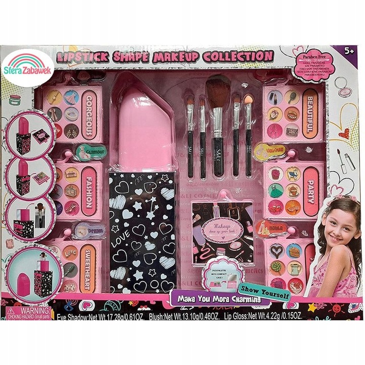 KUFEREK ZESTAW KOSMETYKÓW DO MAKIJAŻU PIĘKNOŚCI TOALETKA DO MAKIJAŻU DLA DZ