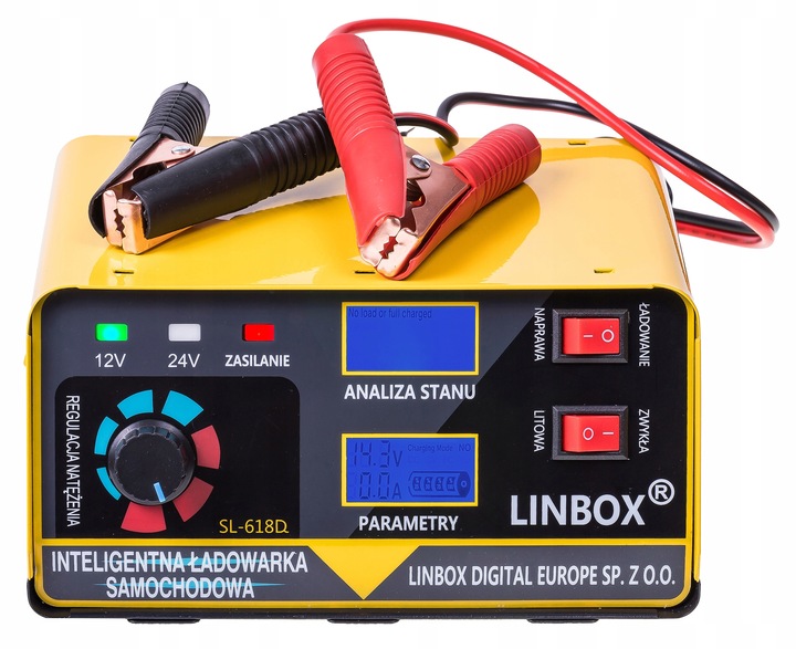 PROSTOWNIK SAMOCHODOWY DO AKUMULATORÓW 24V 12V 20A POLSKIE MENU