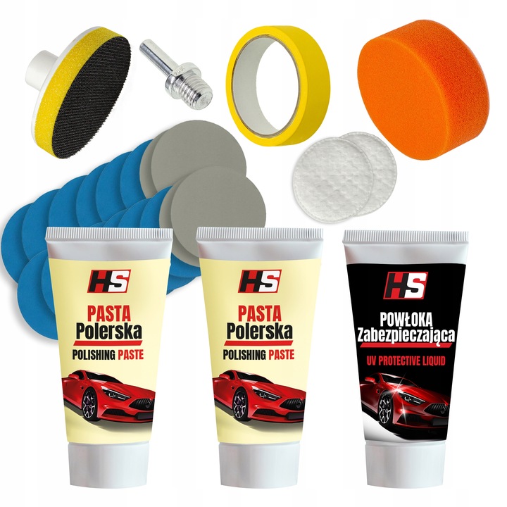 ZESTAW DO REGENERACJI POLEROWANIA LAMP ODNOWY REFLEKTORÓW SAMOCHODOWYCH