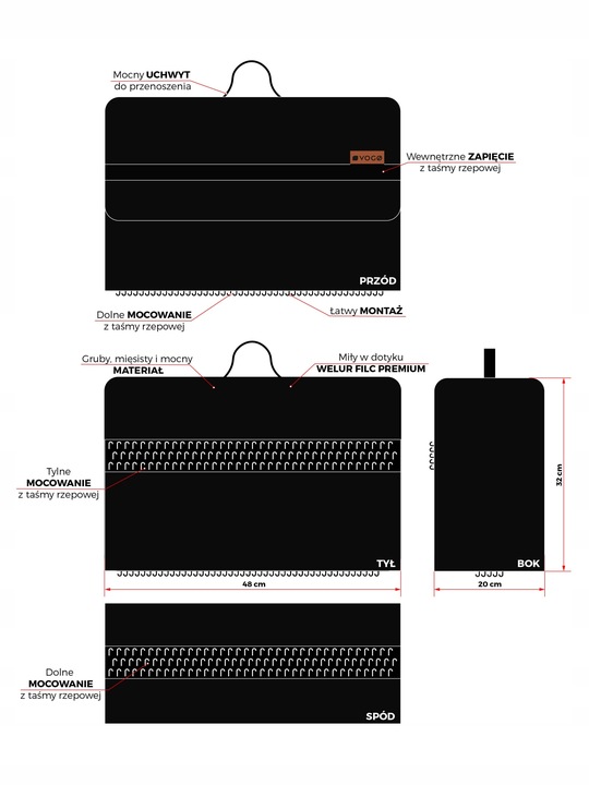 Duża torba vogo narzędzia akcesoria do bagażnika