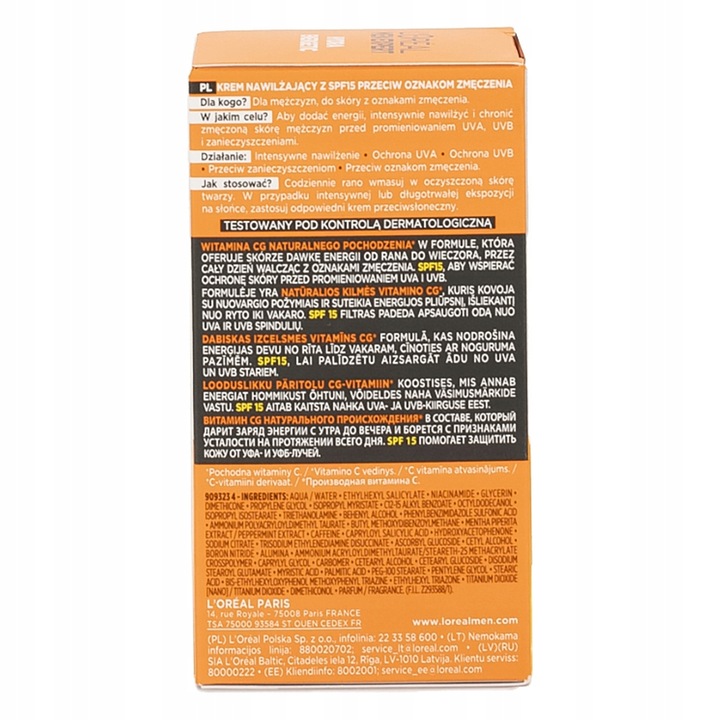 Krem Do Twarzy Dla Mężczyzny z SPF15 Loreal Men Expert Zestaw 2x50ml