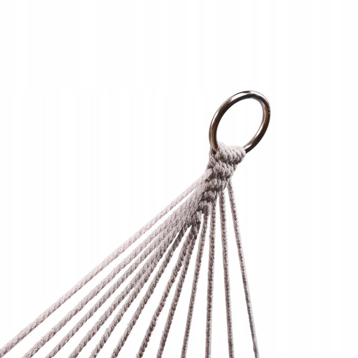 Hamak ogrodowy boho siatka frędzle leżak wiszący makrama 200cm szary