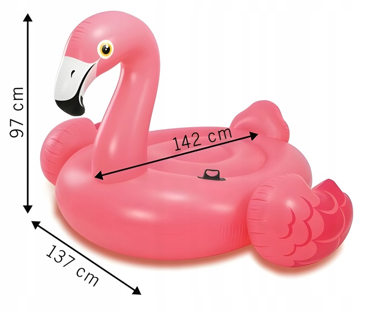 Materac Dmuchany do Pływania Flaming Lekki i Wytrzymały 142x137 INTEX XXL