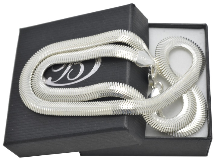 NASZYJNIK SREBRNY SZEROKI WĄŻ 45CM 6,2MM SREBRO