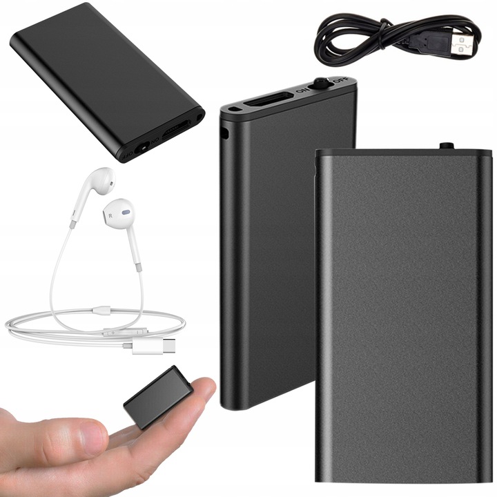 mini DYKTAFON SZPIEGOWSKI podsłuch AKTYWACJA GŁOSEM wymiary 4,2X2,2CM 32GB