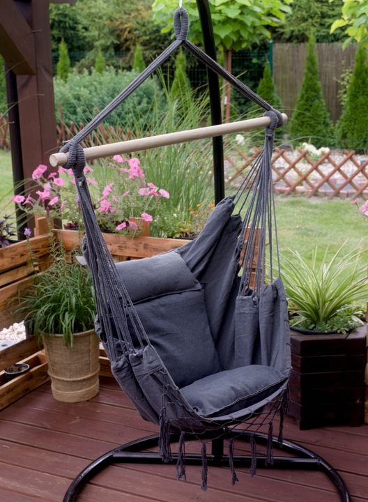 HAMAK HUŚTAWKA KRZESŁO BRAZYLIJSKIE FOTEL WISZĄCY XXL OGRODOWY BUJANY 150KG