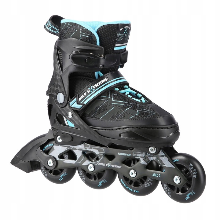 Regulowane rolki miejskie młodzieżowe kauczukowe kółka ABEC7 r. 39-42 Nils