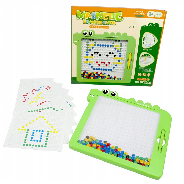 TABLICA MAGNETYCZNA DINOZAUR UKŁADANKA MOZAIKA MONTESSORII