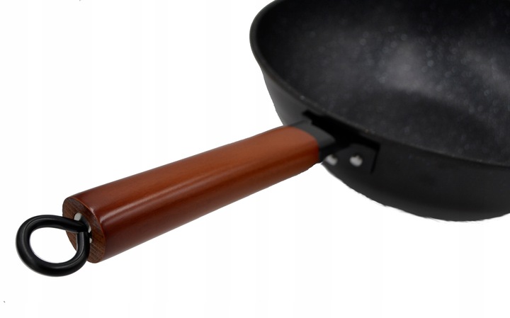 PATELNIA WOK 33CM STALOWY CHIŃSKI GŁEBOKI Z PRZYKRYWKĄ DO DAŃ AZJATYCKICH