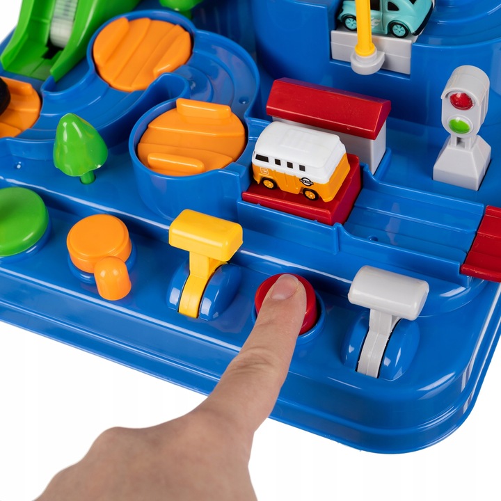 Tor Przeszkód Interaktywny dla Autek Zjazd Samochodowy + Auta Gra w Autka