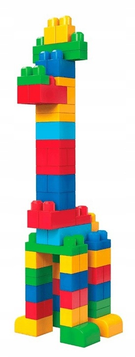 MEGA BLOKS KLOCKI 80 elementów ,duże klocki w torbie DCH63 dla dzieci +12m