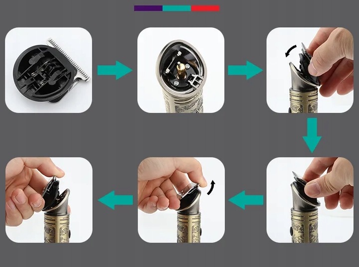 MASZYNKA do WŁOSÓW TRYMER do BRODY NOSA ZESTAW 6W1