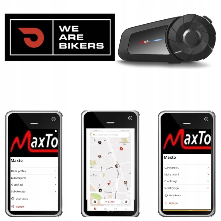 INTERKOM MOTOCYKLOWY BLUETOOTH MAXTO MX1 | BLUETOOTH|POLSKI LEKTOR