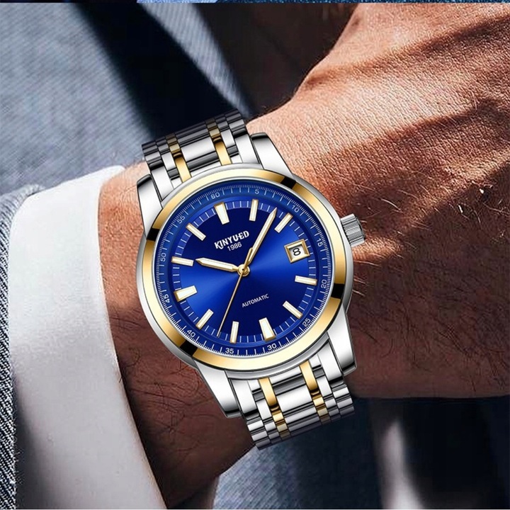 ZEGAREK MECHANICZNY MĘSKI AUTOMATYCZNY LUKSUSOWY DATOWNIK + PUDEŁKO