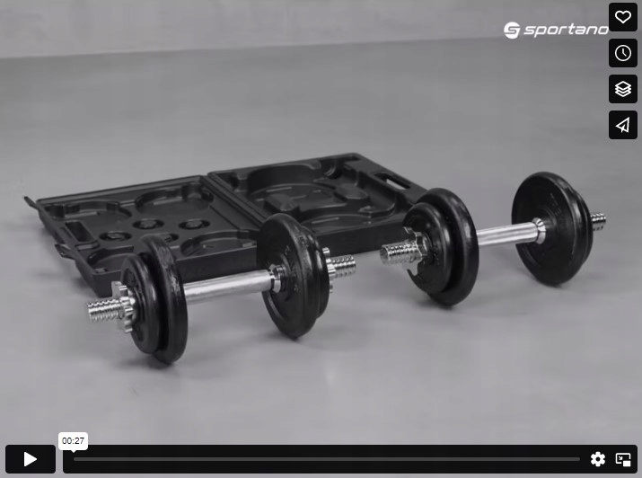 HANTLE ŻELIWNE REGULOWANE 2 x 10KG ZESTAW GRYFY