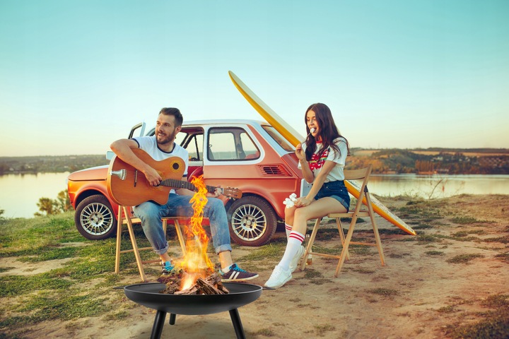 Grill Palenisko Czarne Ogrodowe Misa 58cm Stalowe Solidne Duże Do Ogniska