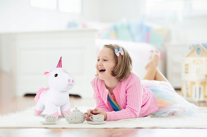 JEDNOROŻEC PLUSZOWY MIEKKI MIĘCIUTKI KONIK PRZYTULANKA PLUSZAK W TOREBCE