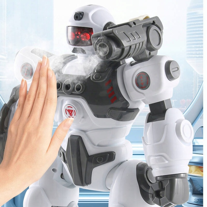 MULTIFUNKCYJNY ROBOT STEROWANY STRZELA STRZAŁKAMI PARĄ PILOT PROGRAMOWANIE