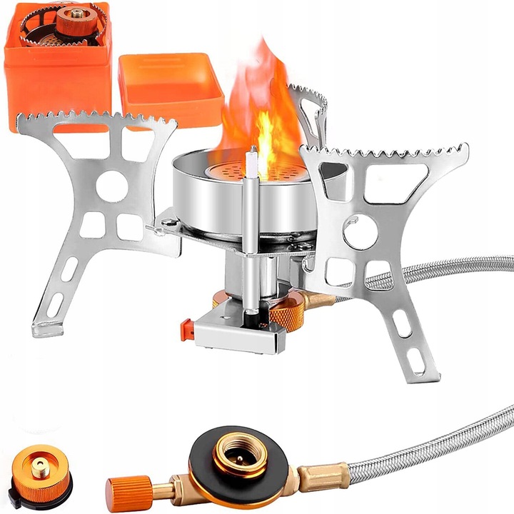 DOSKONAŁA MINI KUCHENKA TURYSTYCZNA GAZOWA NA KARTUSZE Z ADAPTEREM 3500W