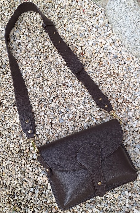 Torebka włoska nerka listonoszka MAXI DUŻA WERSJA zamek Vera Pelle