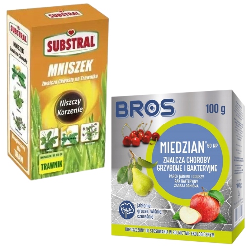 Środek Miedzian Bros 100g + Środek chwastobójczy Mniszek Substral 250ml