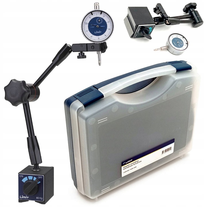 Czujnik zegarowy Limit 119081008 ze statywem magnetycznym