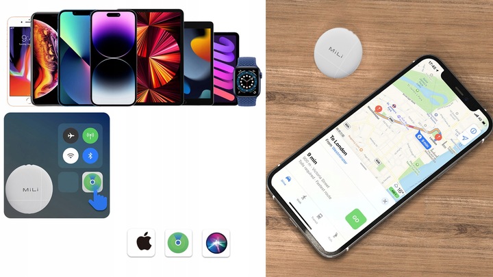 Lokalizator GPS LiTag MiLi IOS APLLE do plecaka kluczy bagażu roweru obroży