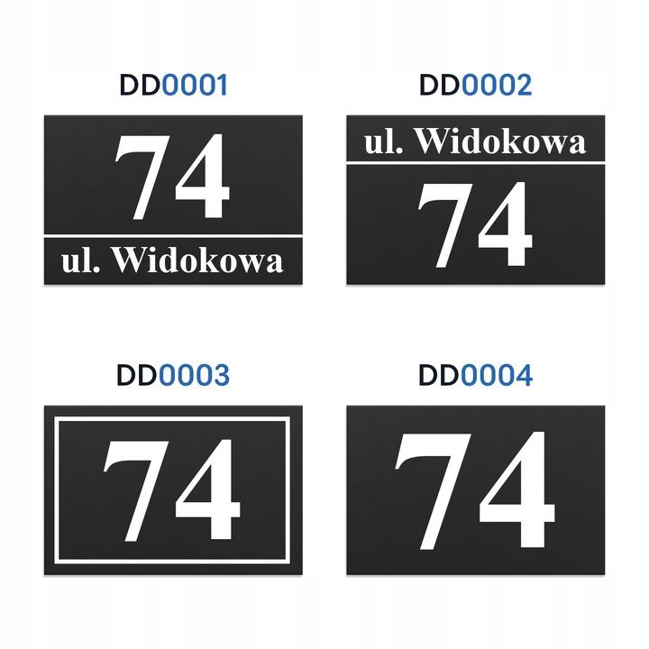 Numer Domu Na Dom Tabliczka Adresowa z Numerem Domu Czarna 32x21 4 dystanse
