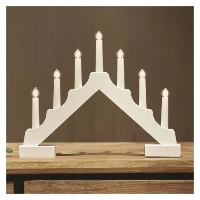 Świecznik adwentowy Drewniany upominek na święta 7 świec LED z timerem EMOS