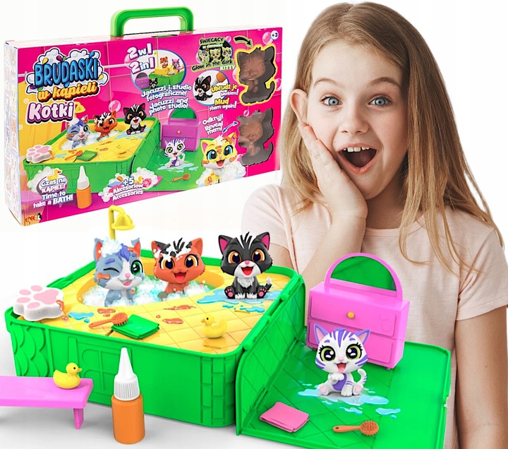 BRUDASKI W KĄPIELI ZESTAW JACUZZI SPA 2 KOTKI + BŁOTKO + AKCESORIA EPEE