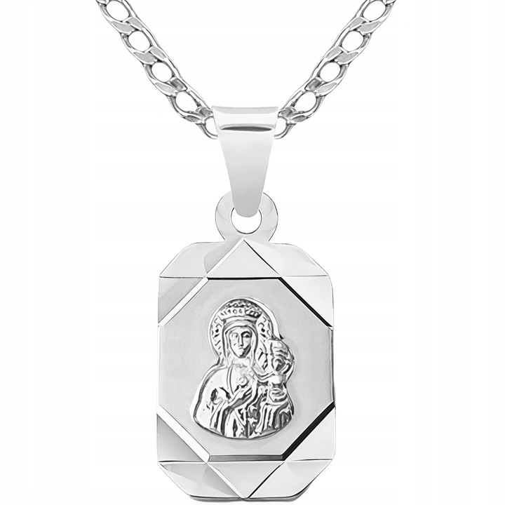 Łańcuszek i medalik na komunię dla chłopca lub dziewczynki 45 cm srebro 925